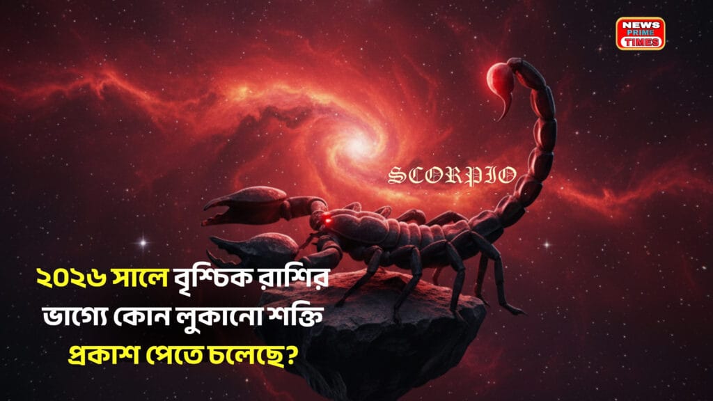 Scorpio Zodiac Sign 2026 — বৃশ্চিক রাশির লুকানো শক্তি ও মহাজাগতিক প্রবাহের প্রতীকী ছবি