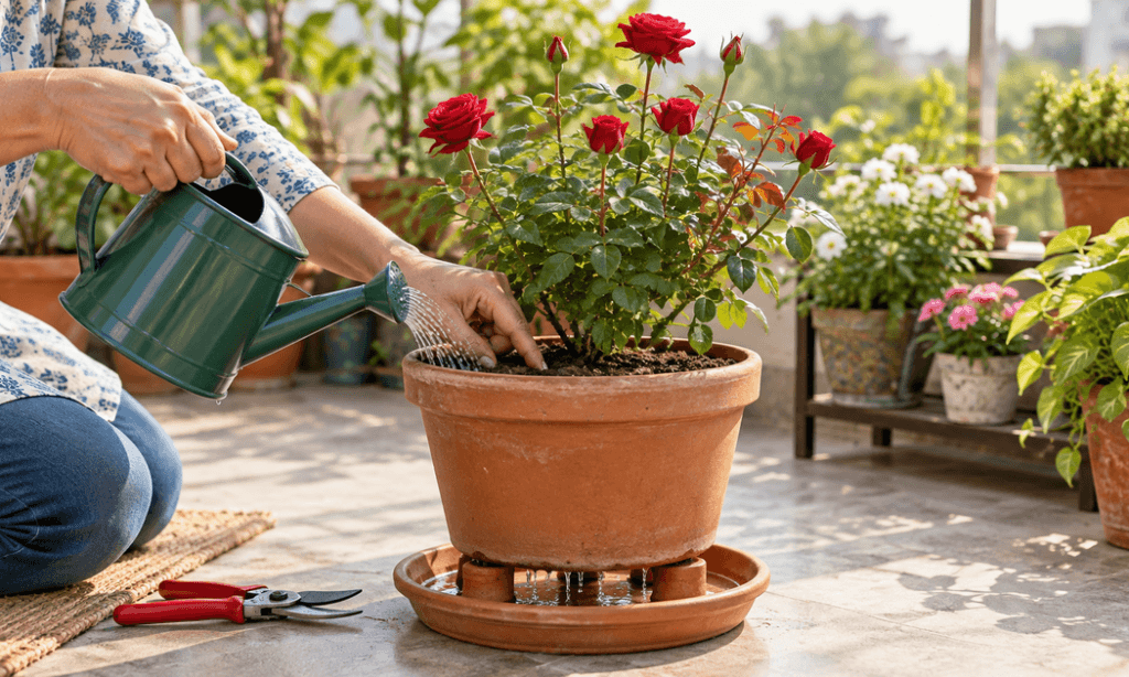 Preparing 4-3-3 soil mix for a healthy rose plant